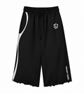 TGT Essentials black cropped sweats with white curved pocket stripe