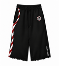 TGT peppermint cropped sweats with red and white curved stripe